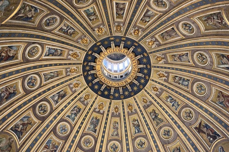 Interior detail of the dome of St. Peter's Basilica