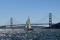 Sailing across the Golden Gate Bridge