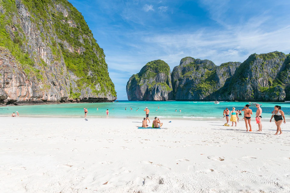 First stop: mesmerizing Maya Bay, featured in the movie "The Beach."
