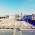 Королевский дворец Мадрида Вид с воздуха