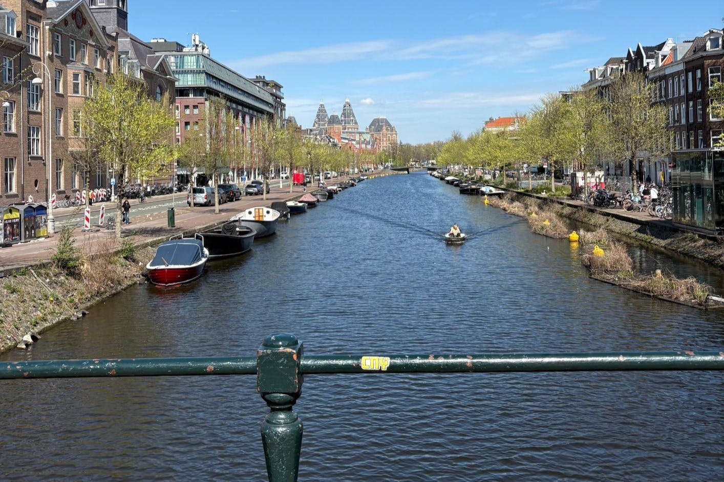 Enjoy the boats floating by in the City of Water