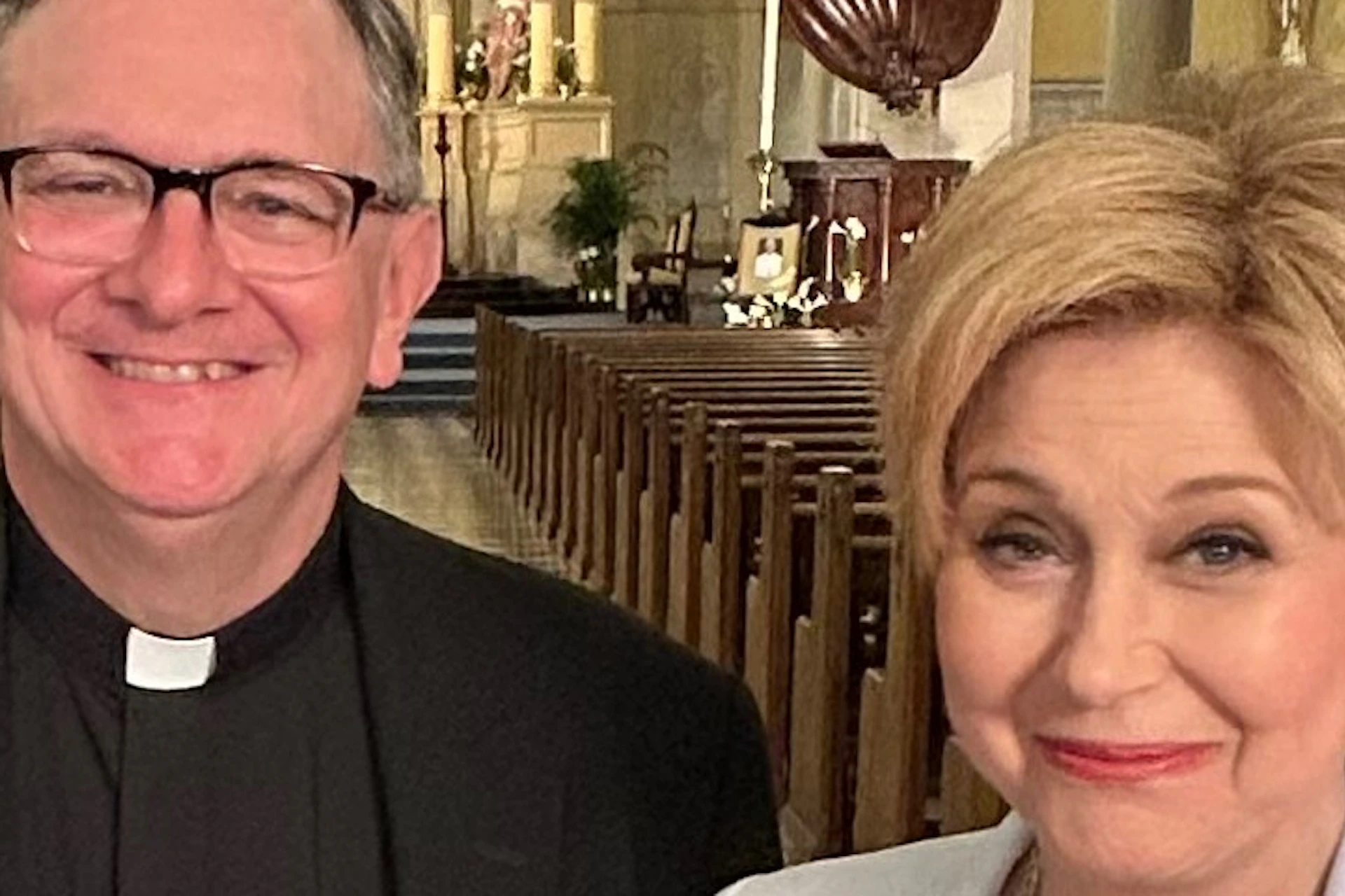 Jane Pauley and Father Pat