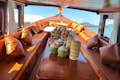 Inside a luxury vintage boat