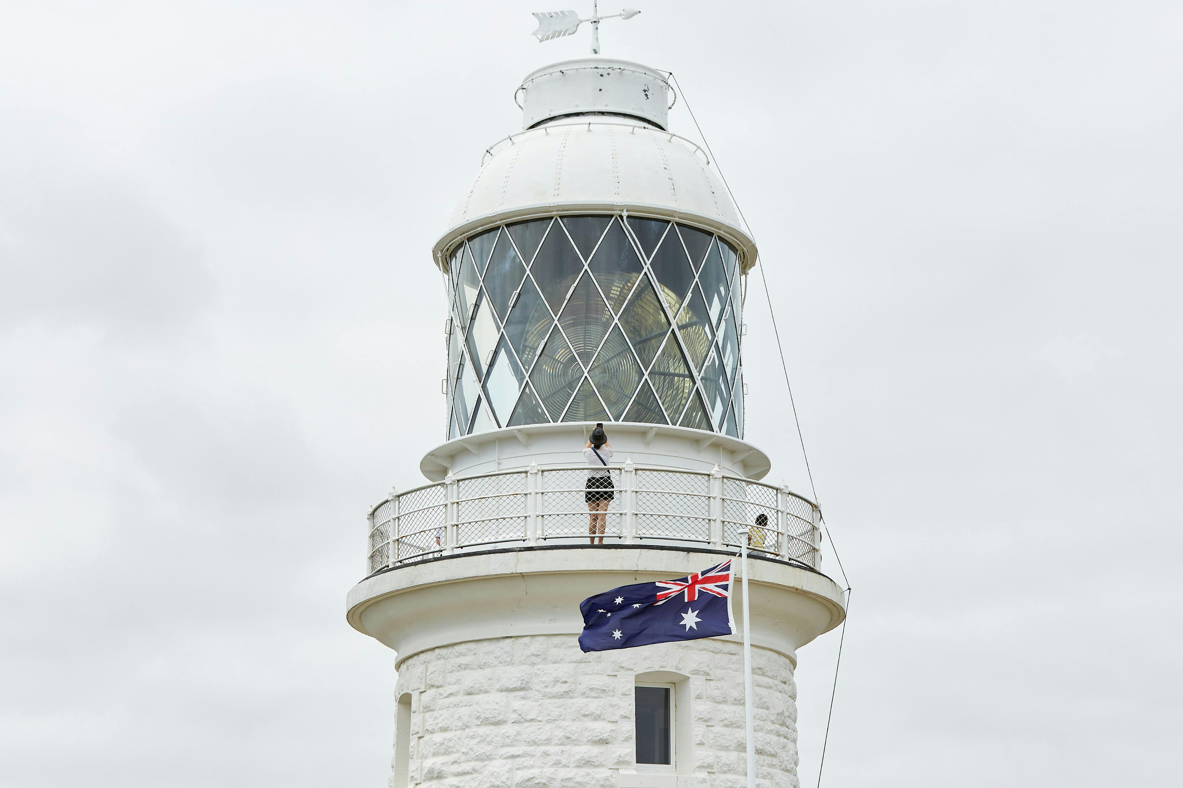 Visitors admiring the view from the balcony of Cape Naturaliste Lighthouse