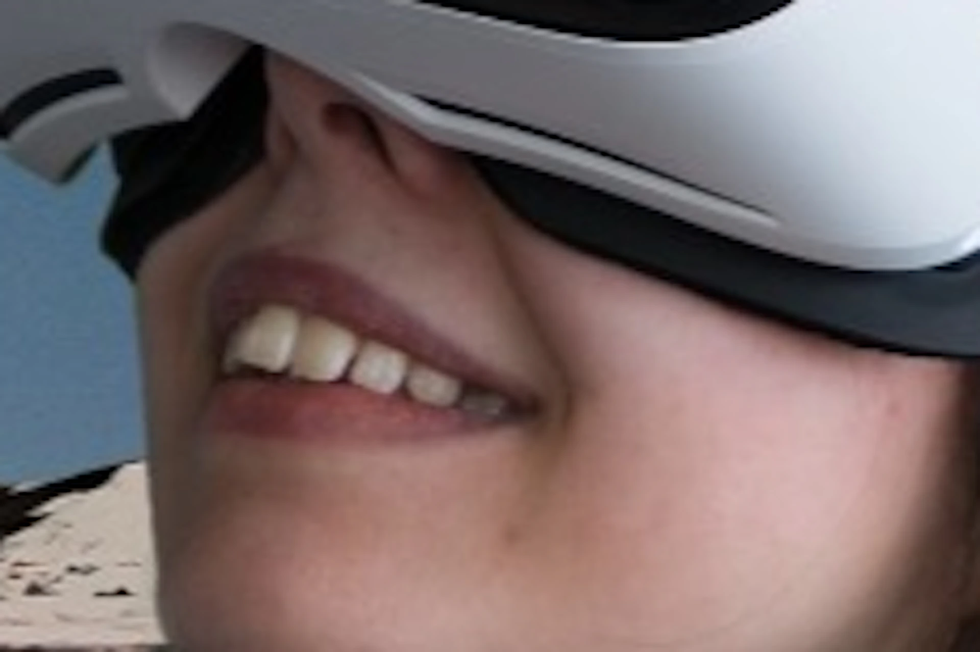 Northern lights over Icelandic landscape. Visitor enjoying the VR experience, world's first 360° aurora video