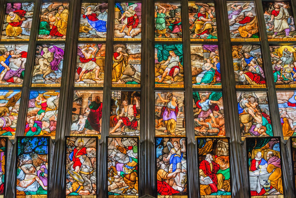 Stained-glass windows of Milan Cathedral.