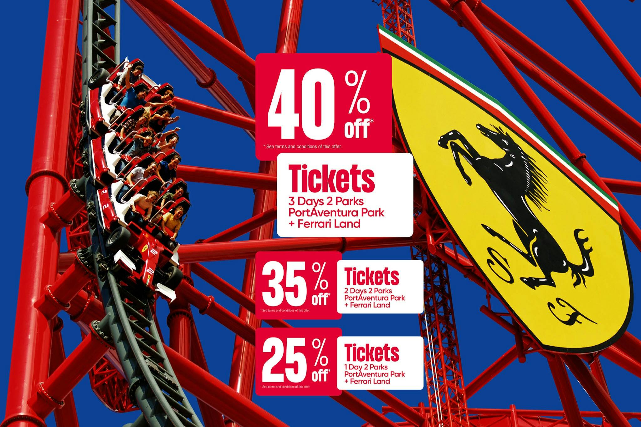Bilhetes para PortAventura e Ferrari Land