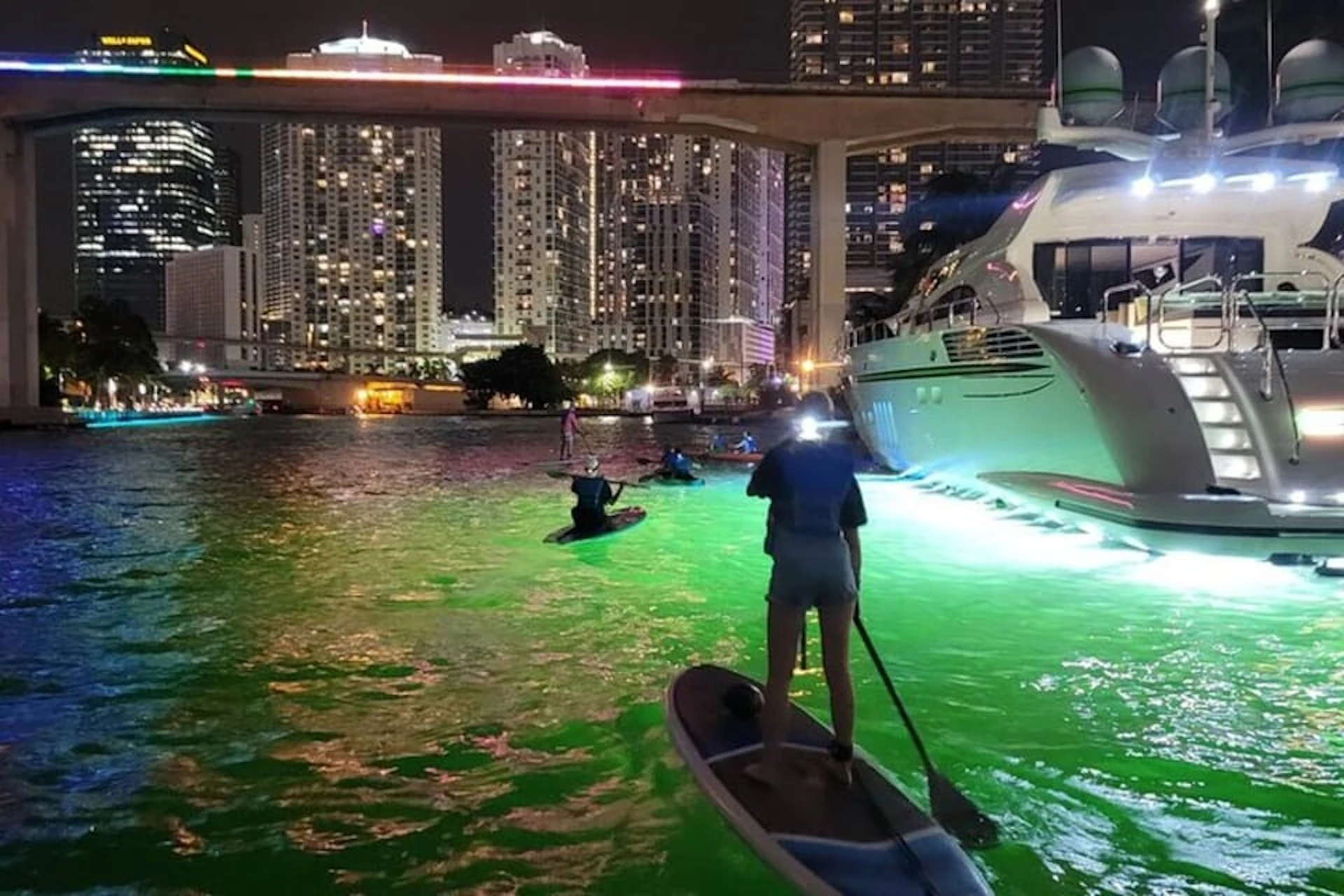 Night paddleboarding