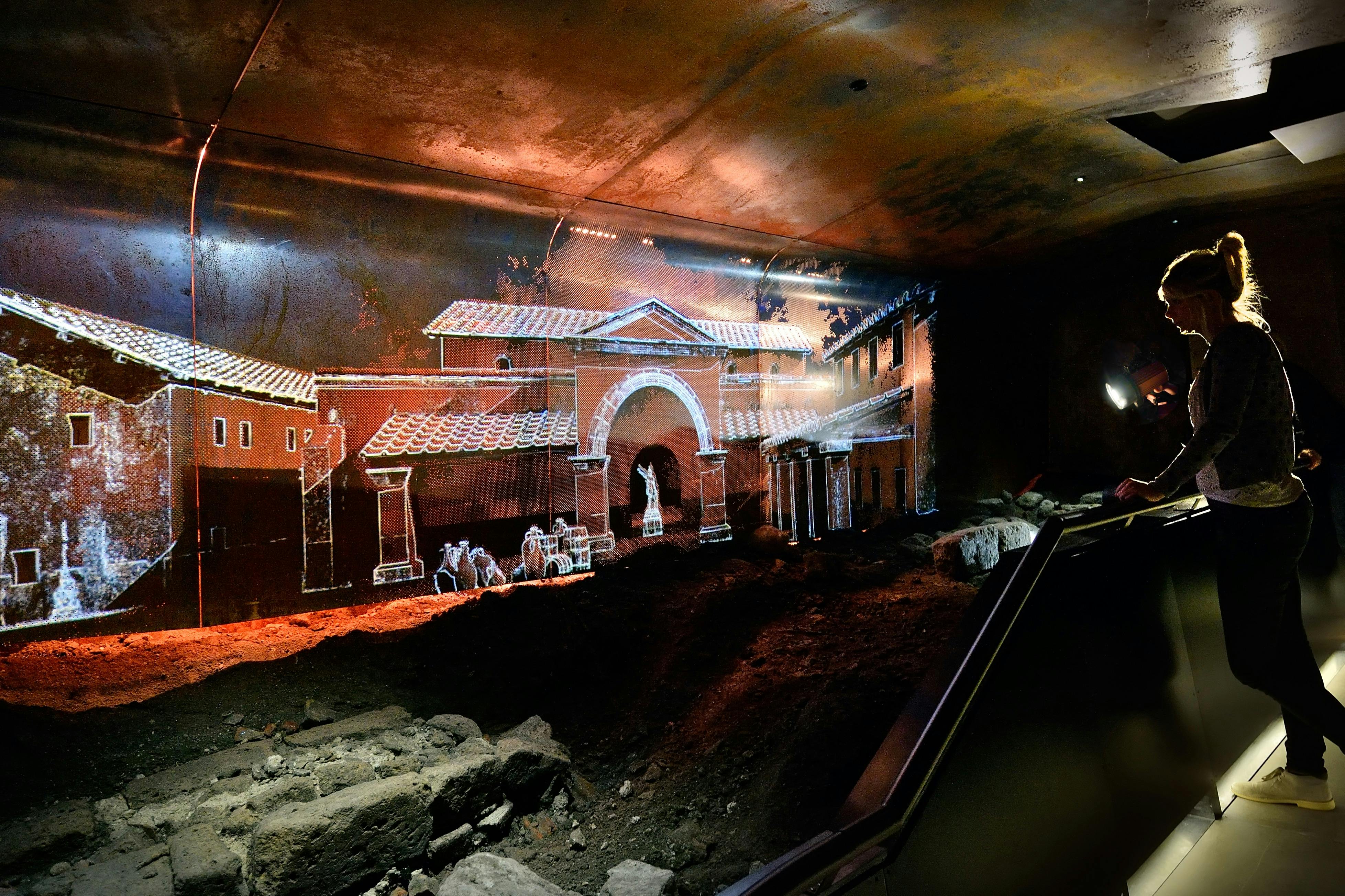 Fundamenten van de principia, het hoofdgebouw van het Romeinse fort