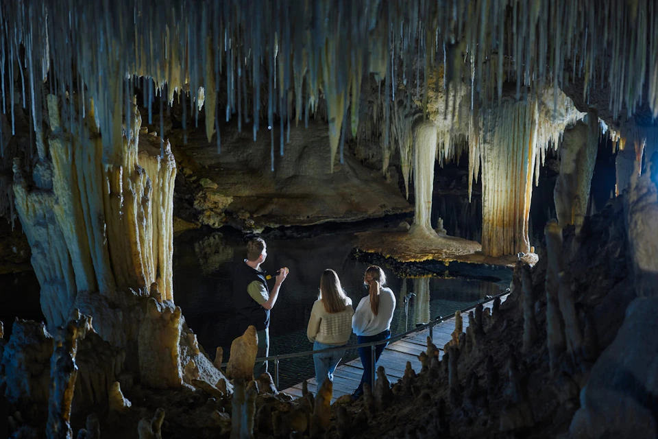 Lake Caves' unique suspended table formation