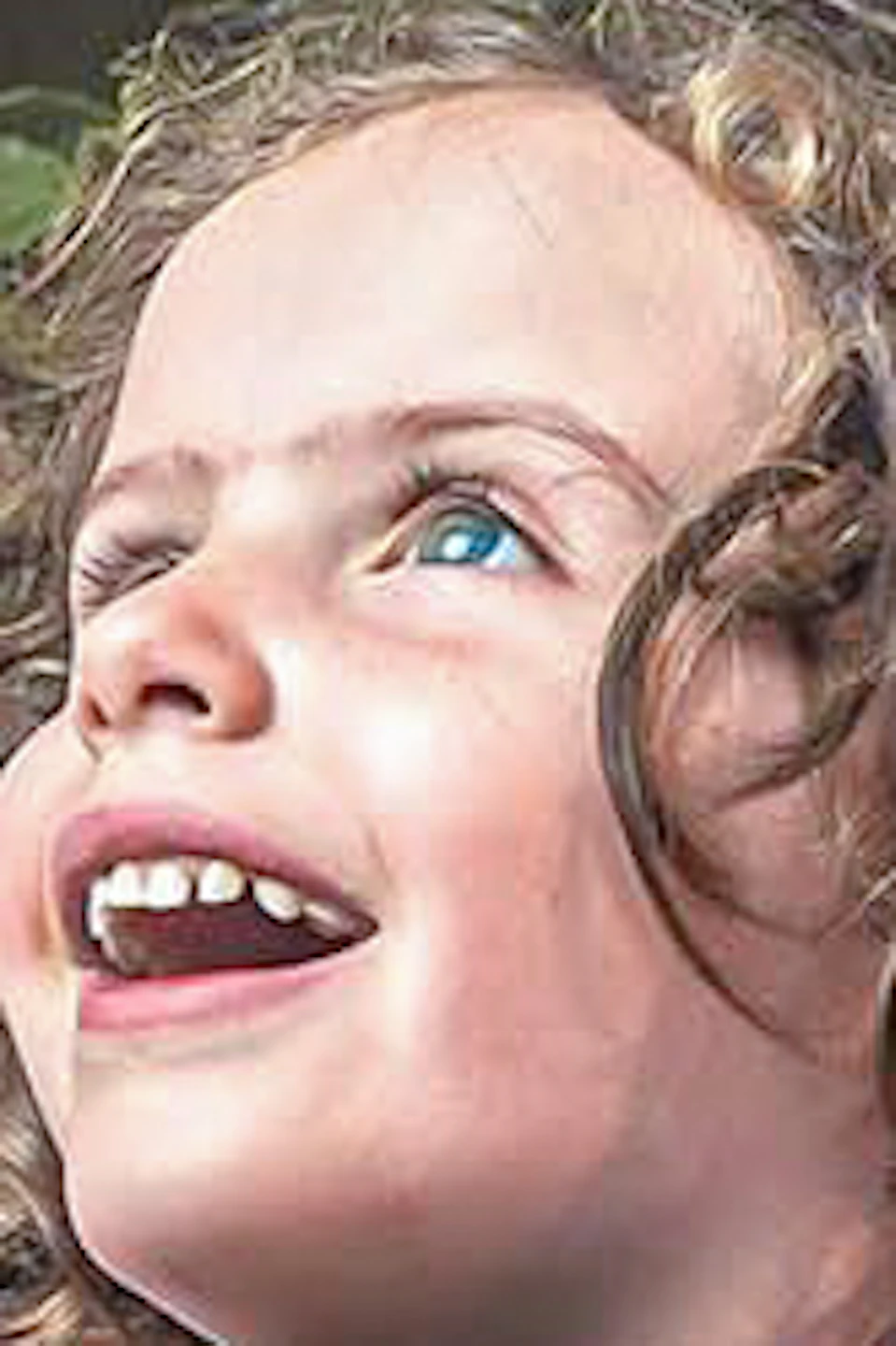 A child in a denim dress joyfully stands in a lush garden with butterflies flying around.