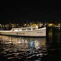 The Bulldog boat at night
