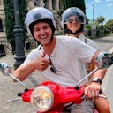 The Colosseum is the first stop on our Vespa tour.