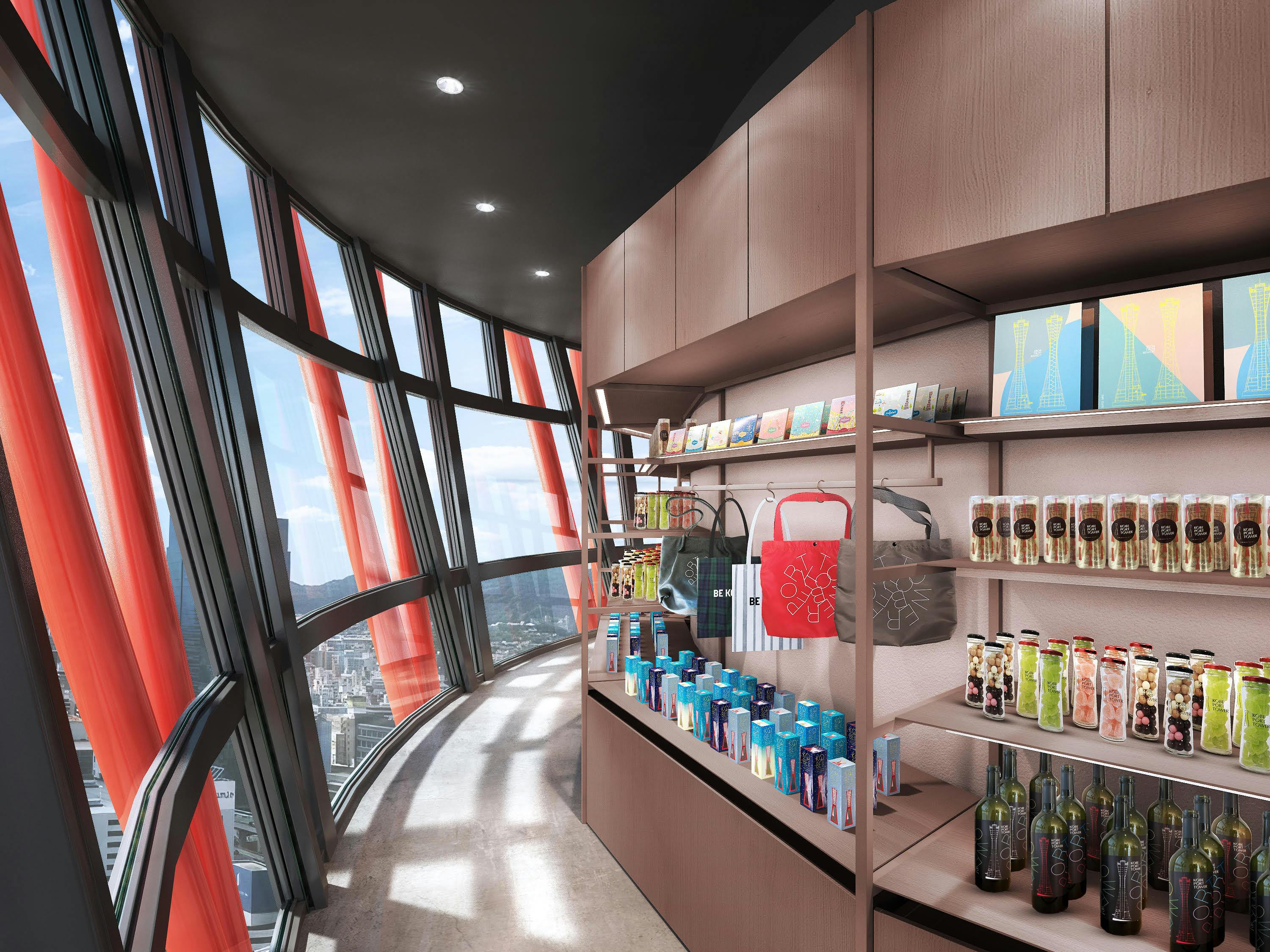 壁に花火のようなカラフルで輝く抽象的な光の投影が施された暗い部屋。