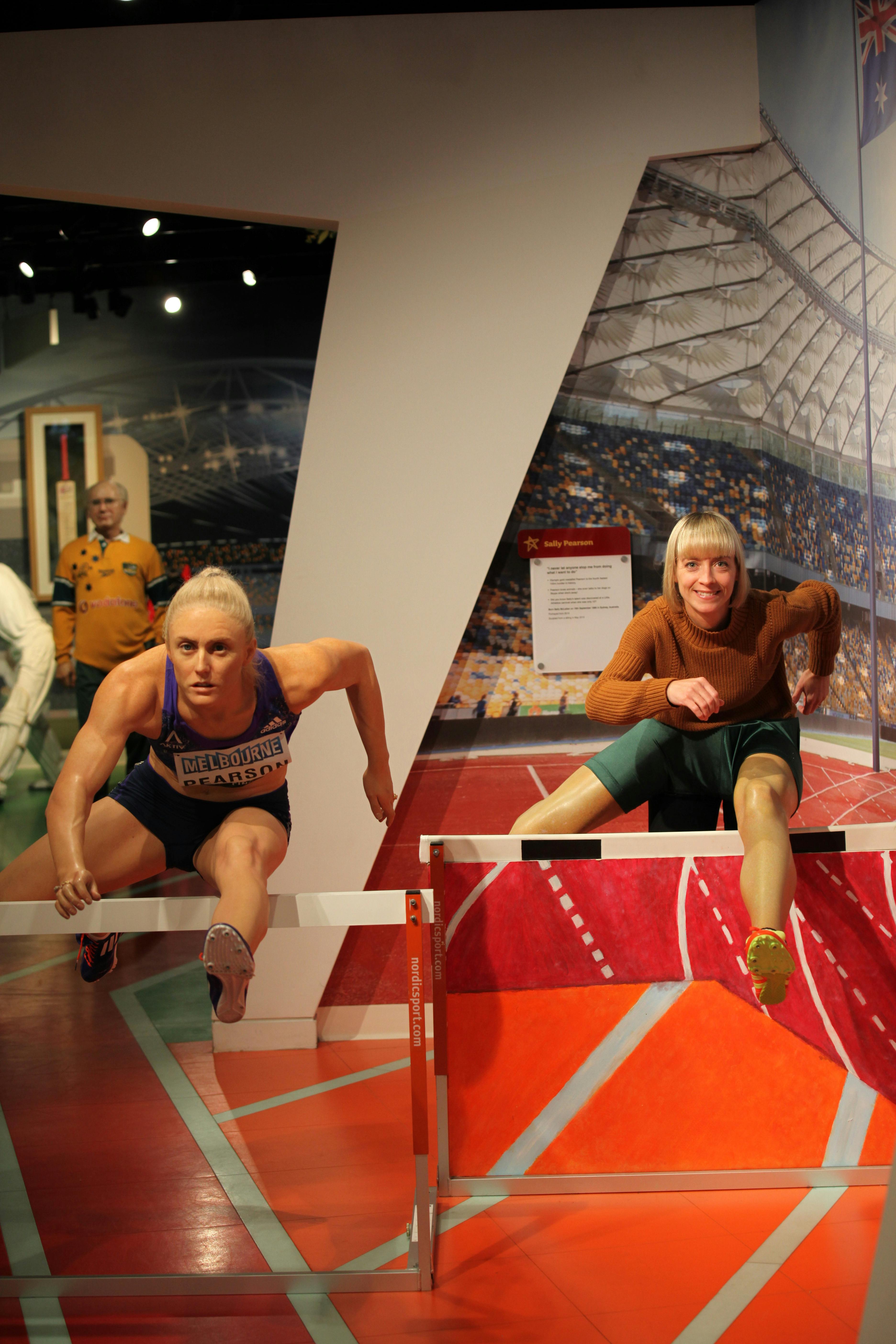 Image of visitor in sports zone at Madame Tussauds Sydney