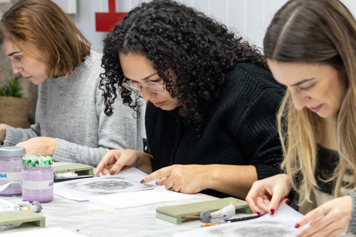 Tile Painting experience at Domus Arte