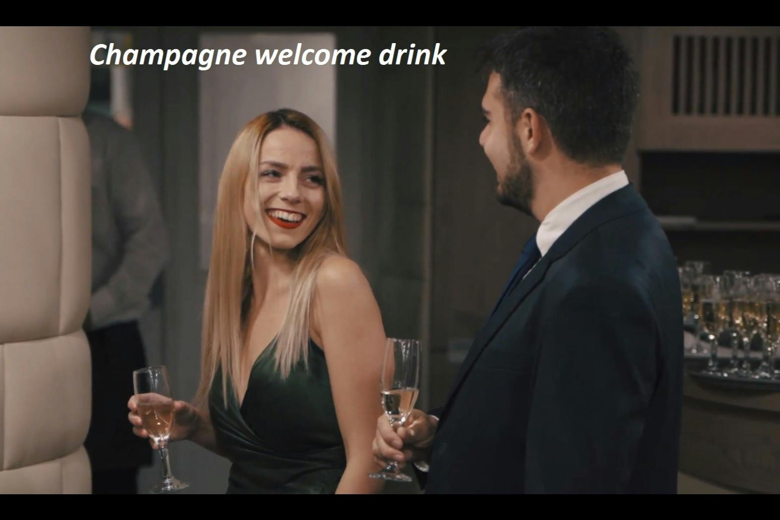 Champagne welcome drink