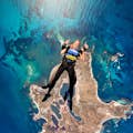 Tandem skydive instructor and guest above Rottnest Island