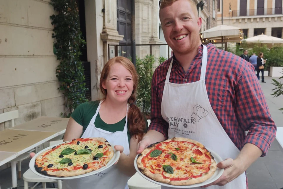 making pizza and gelato