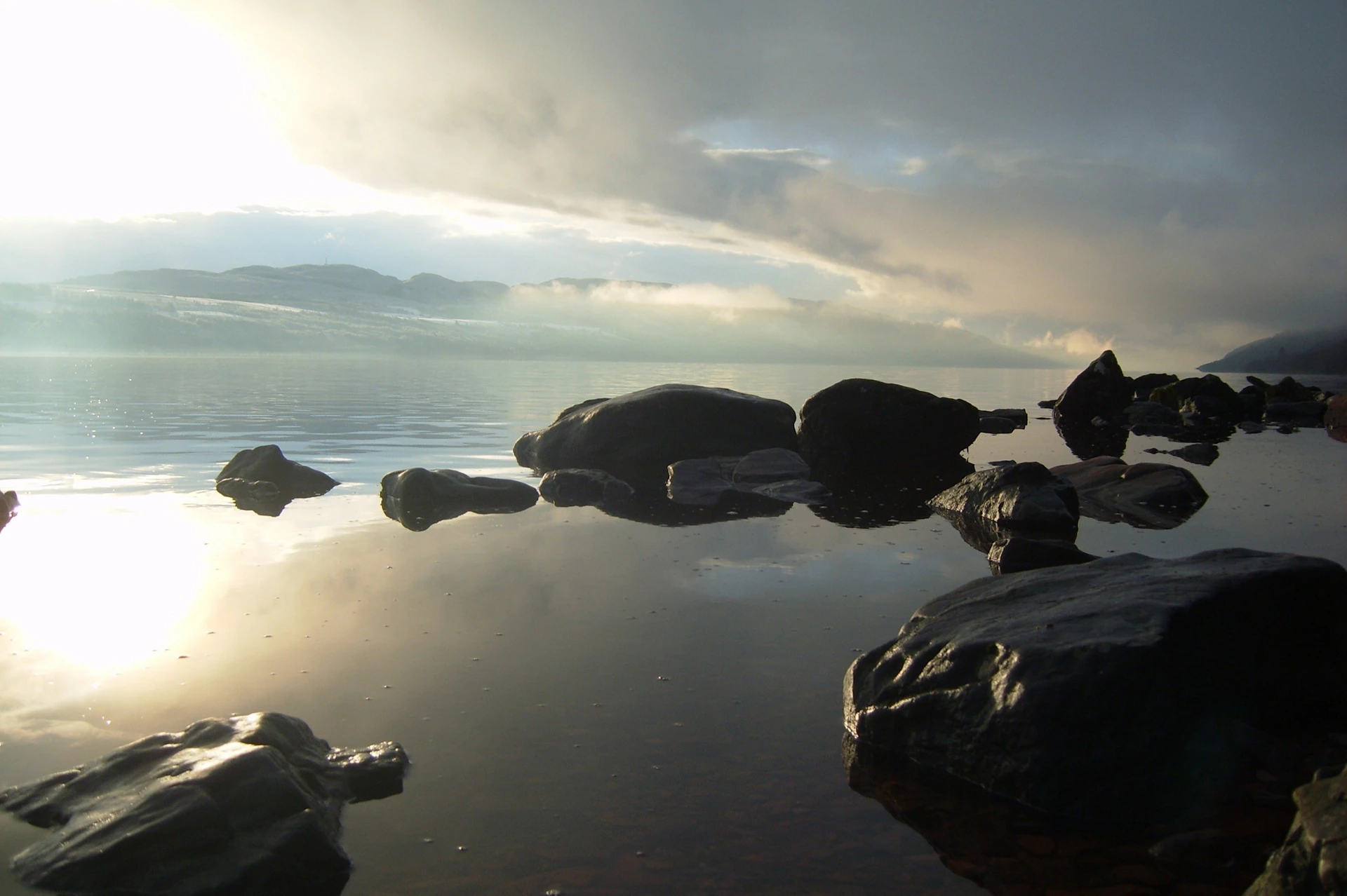 Mysterious Loch Ness near the shoreline