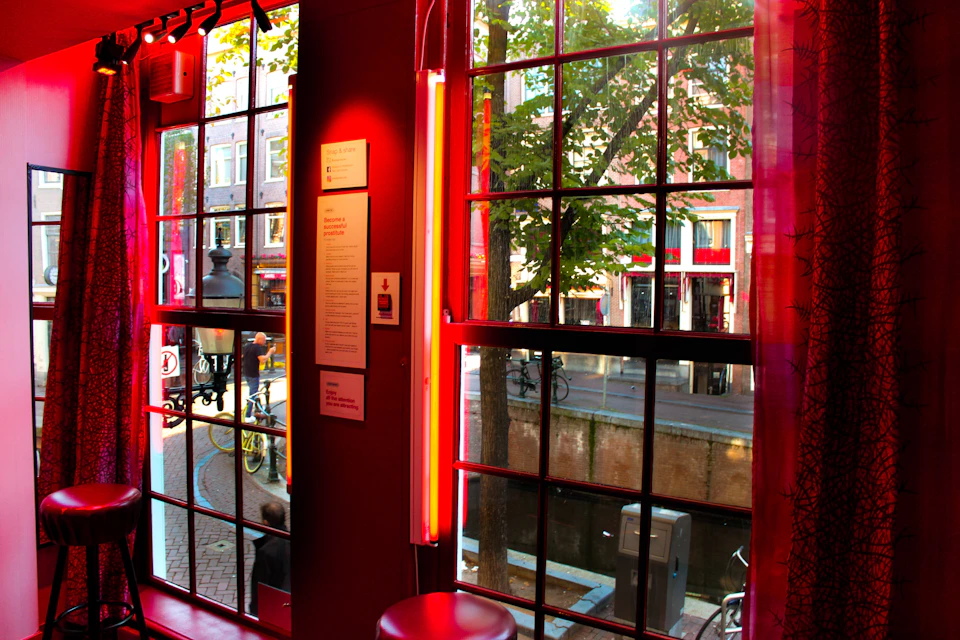 behind the window in the red-light district