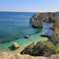 Unglaublicher Blick auf den Marinha Strand auf der Algarve Beauties Tour