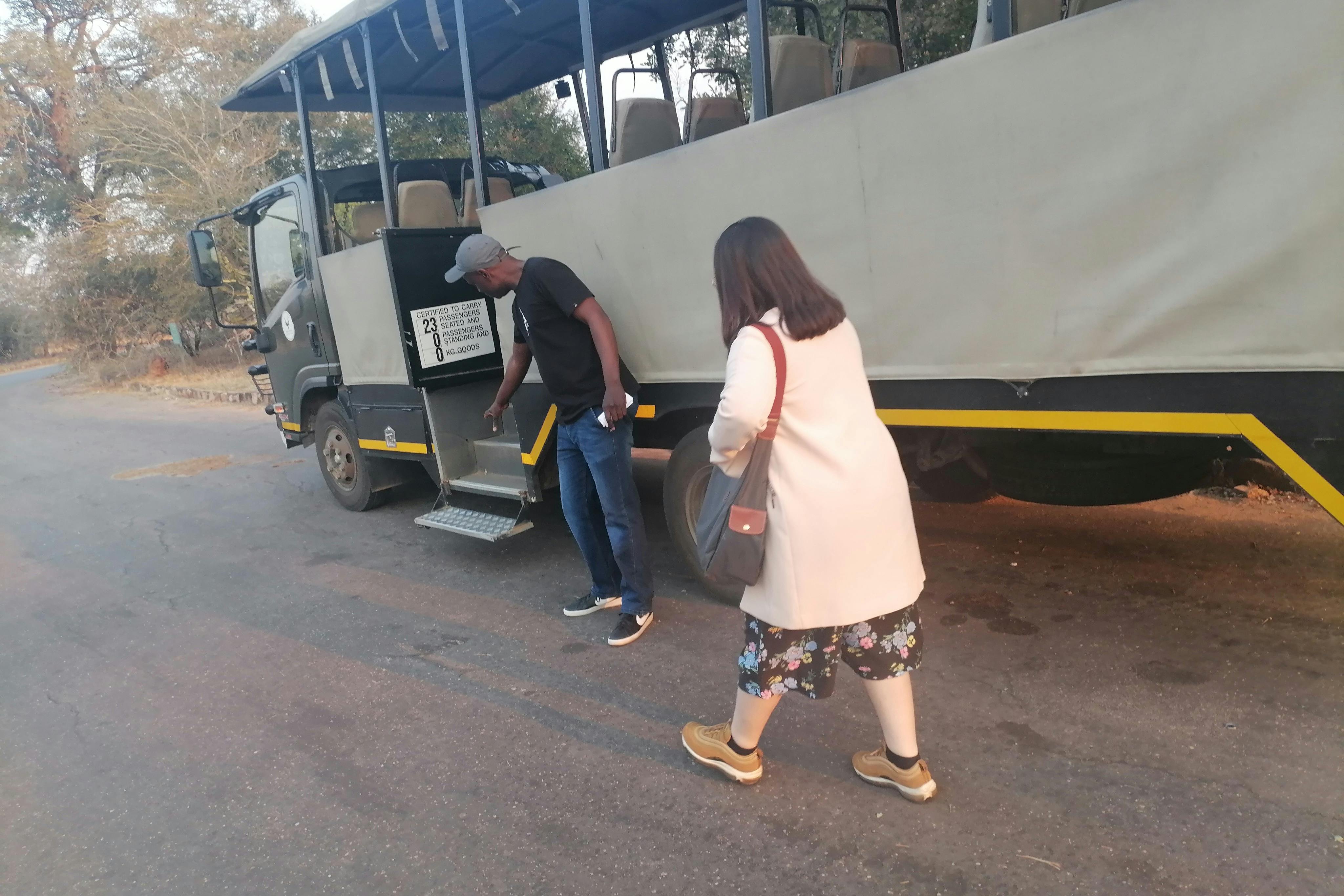 A large safari vehicle in the Greater Kruger National Park