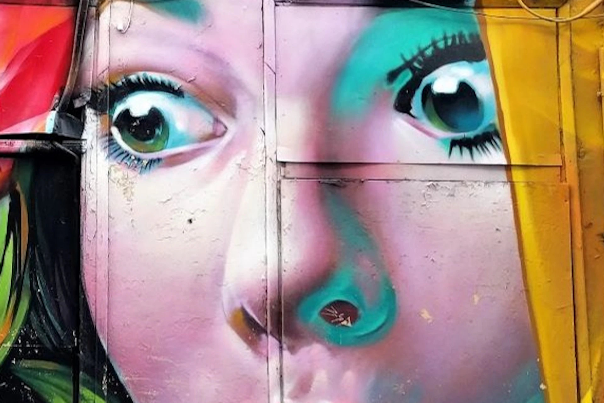 "I am watching you" mural