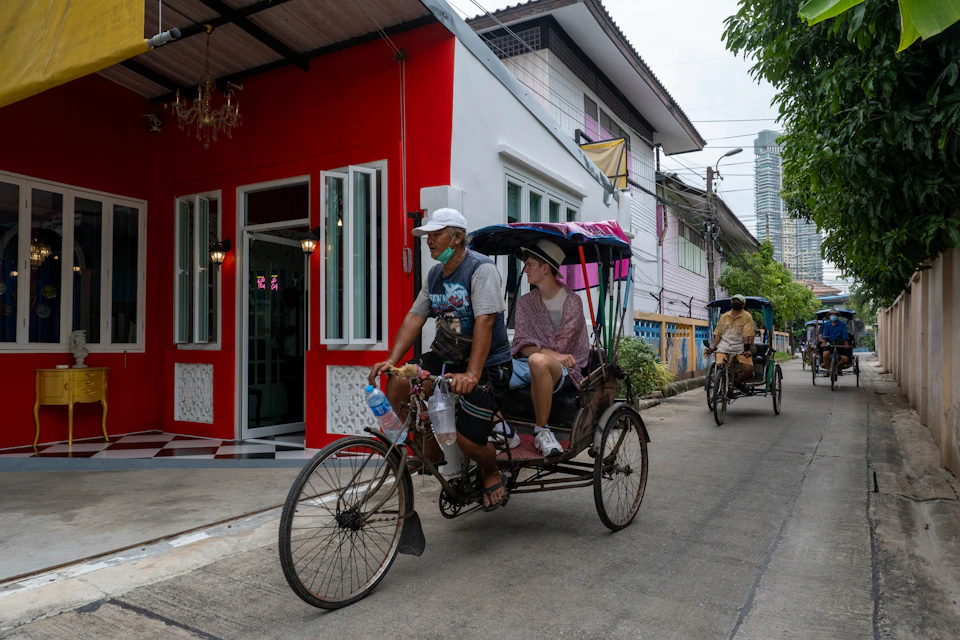 Bangkrachao is one of the few area's you can still find authentic Thai rickshaws.