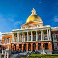 The Massachusetts State House (1798), also known as the "Hub of the Solar System", is located at the top of Beacon Hill.