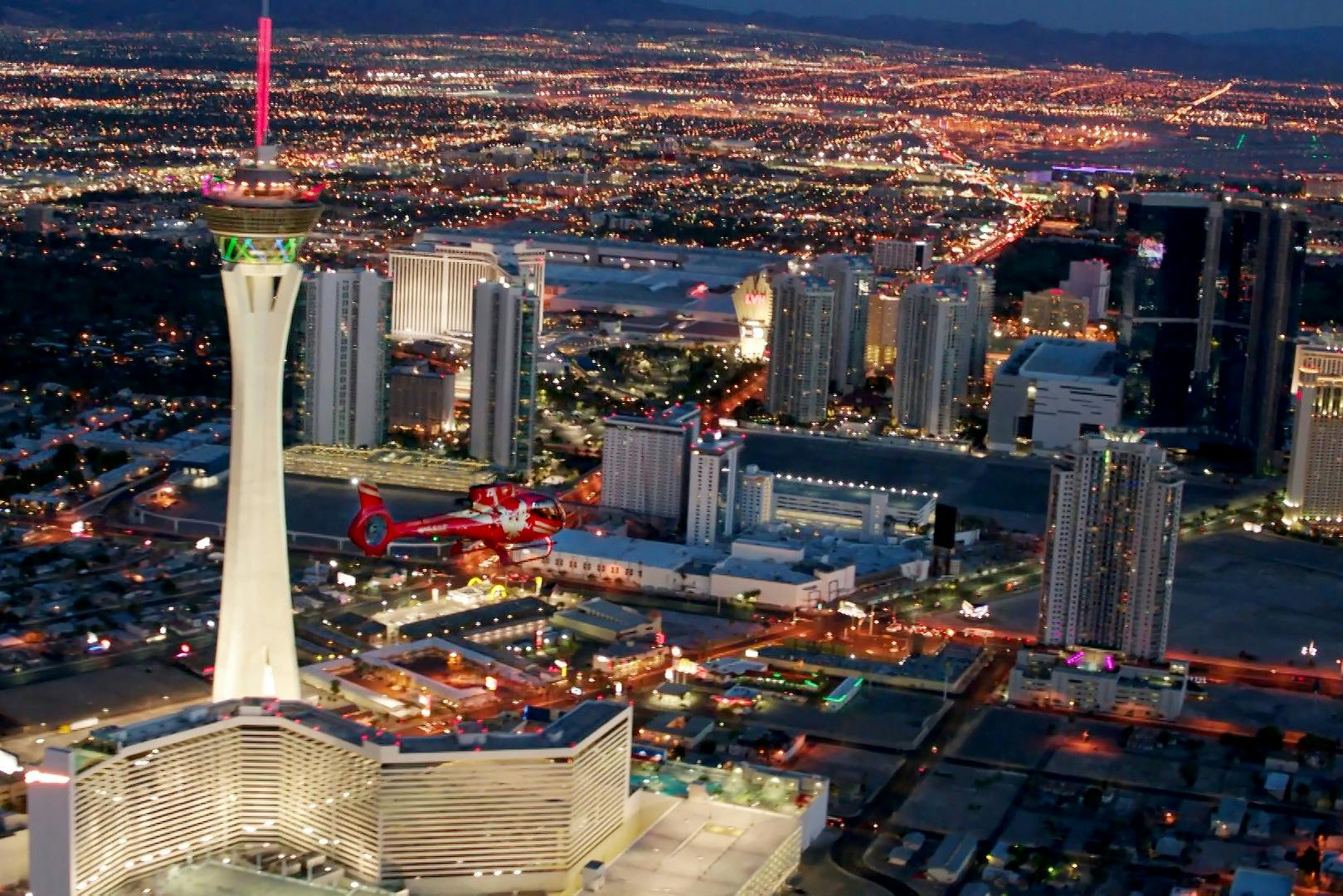 Night Flight Over the Las Vegas Strip
