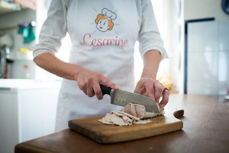 Cooking demonstration of a sample dish