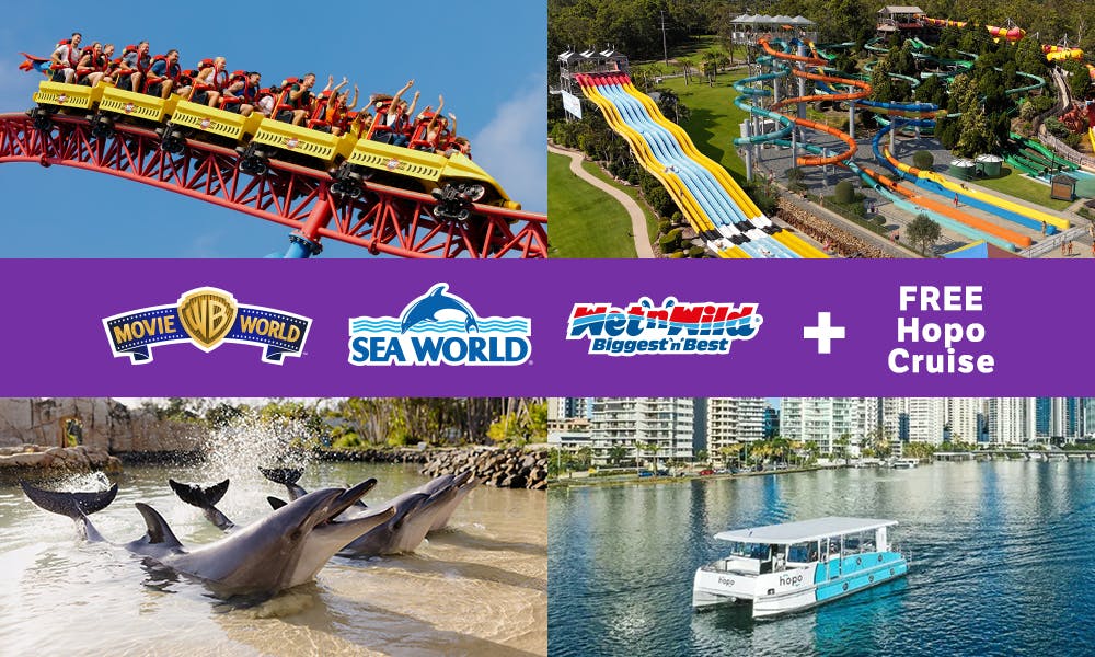 Warner Bros. Movie World, Sea World i Wet'n'Wild: bilet 5-dniowy + prom w obie strony