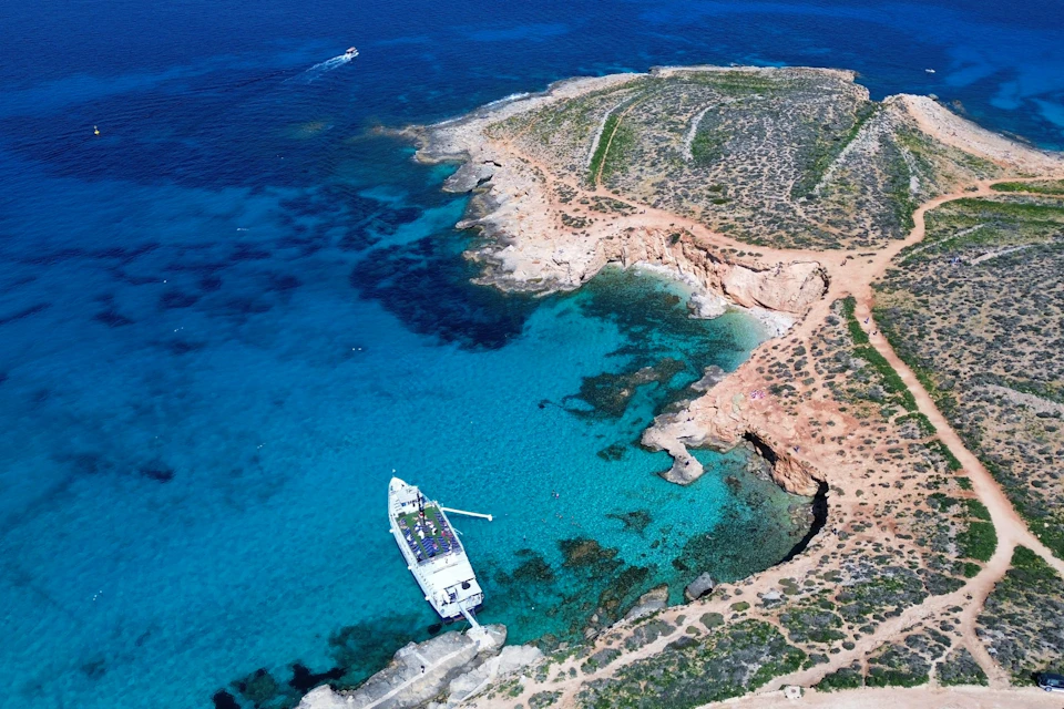 slide and swim in the Blue Lagoon