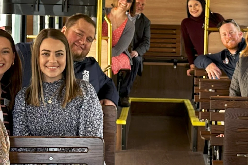 People riding the Bowling Green Trolley