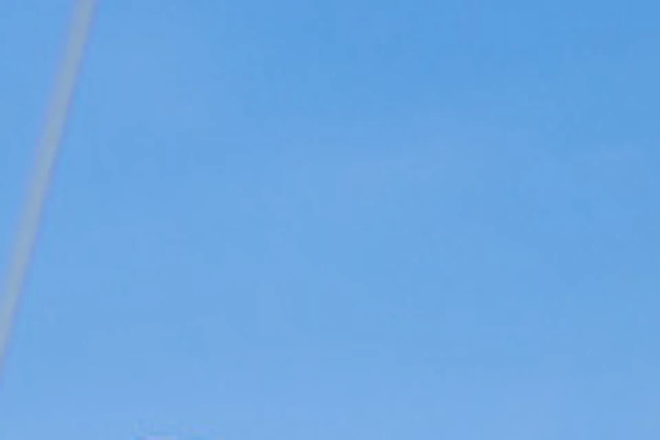 Two people on a boat deck clinking plastic cups of orange drinks under a blue sky.