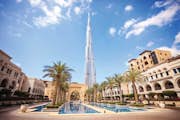 Dubai Halvdag med Burj Khalifa från Dubai