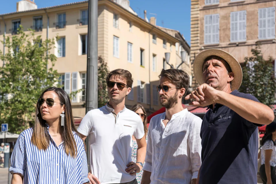 A group with the guide visiting Cassis