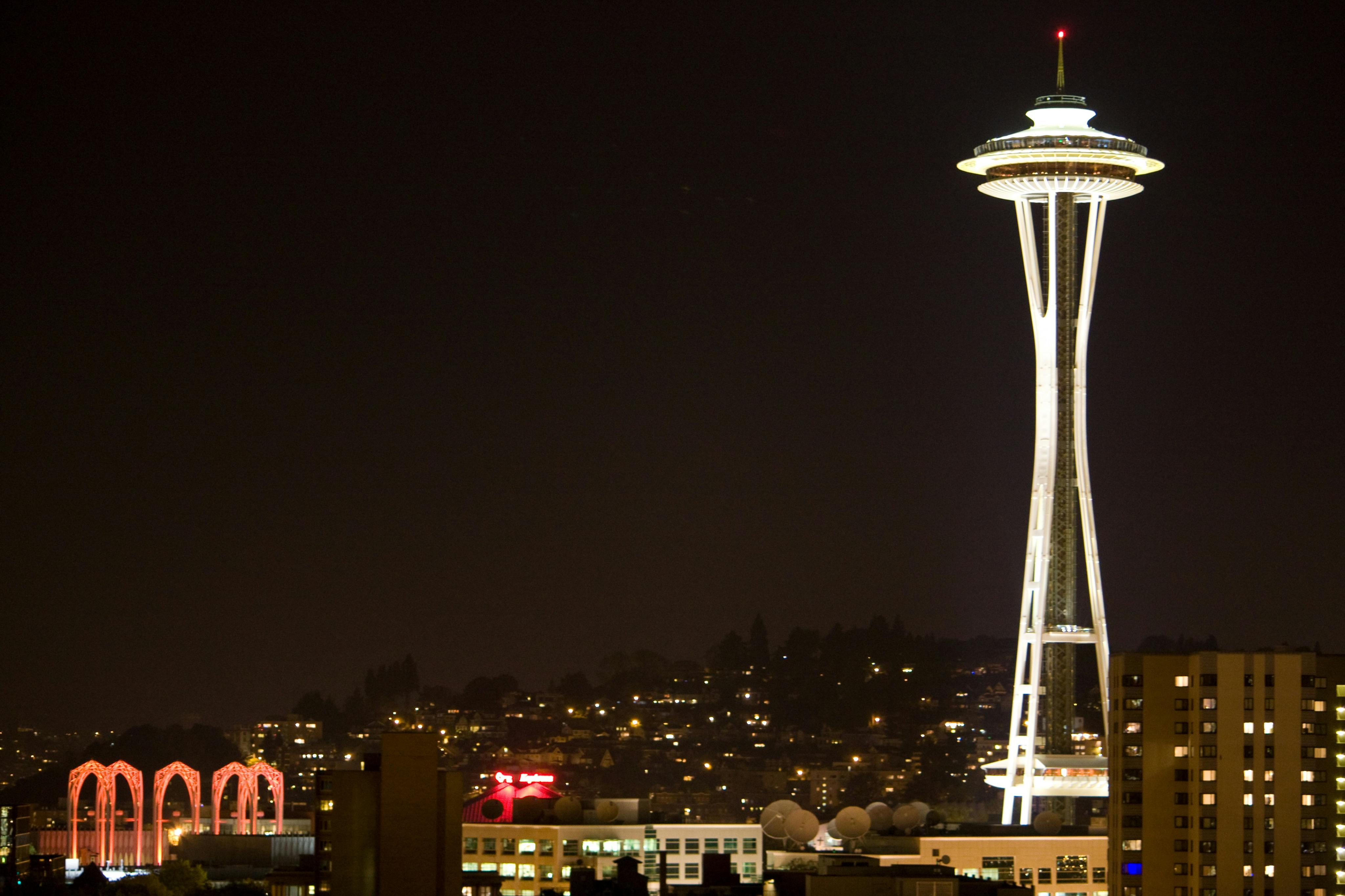 Seattle City Center views at night