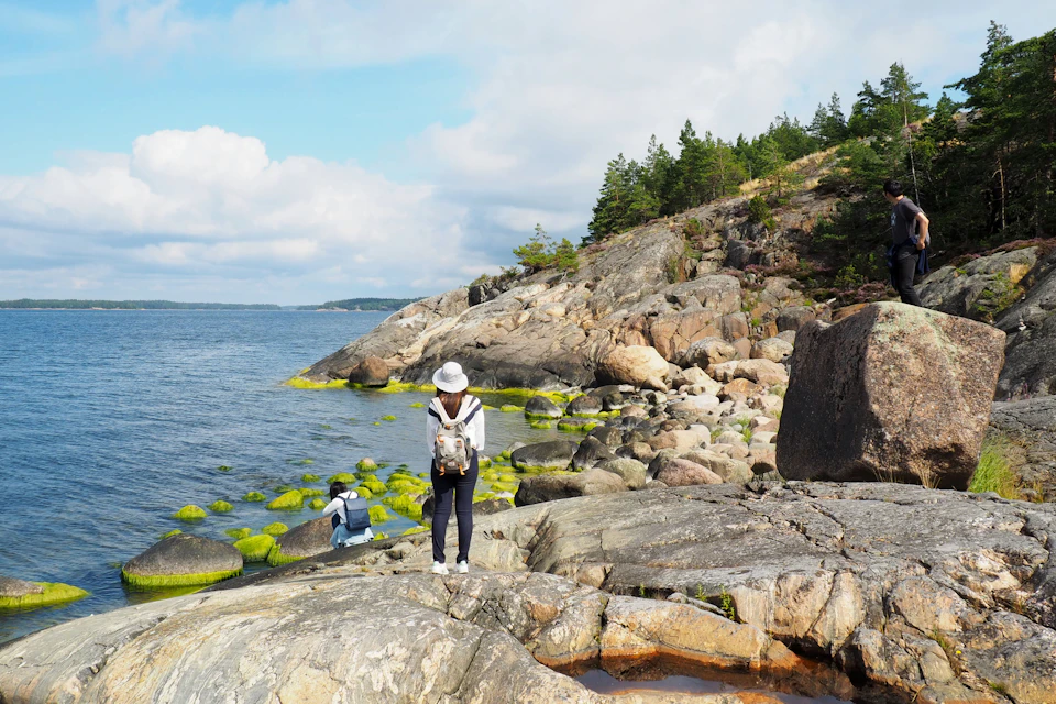 Visitors exploring the untouched archipelago nature reserve