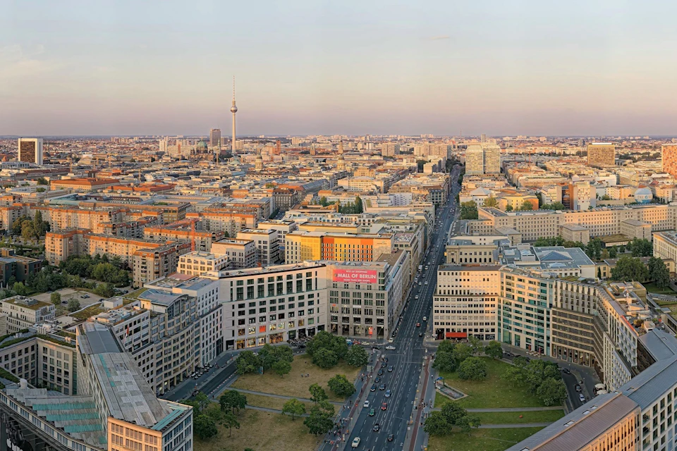 View to the East, Leipziger Platz, TV Tower, Potsdamer Platz, Kollhoff Tower, Panoramapunkt