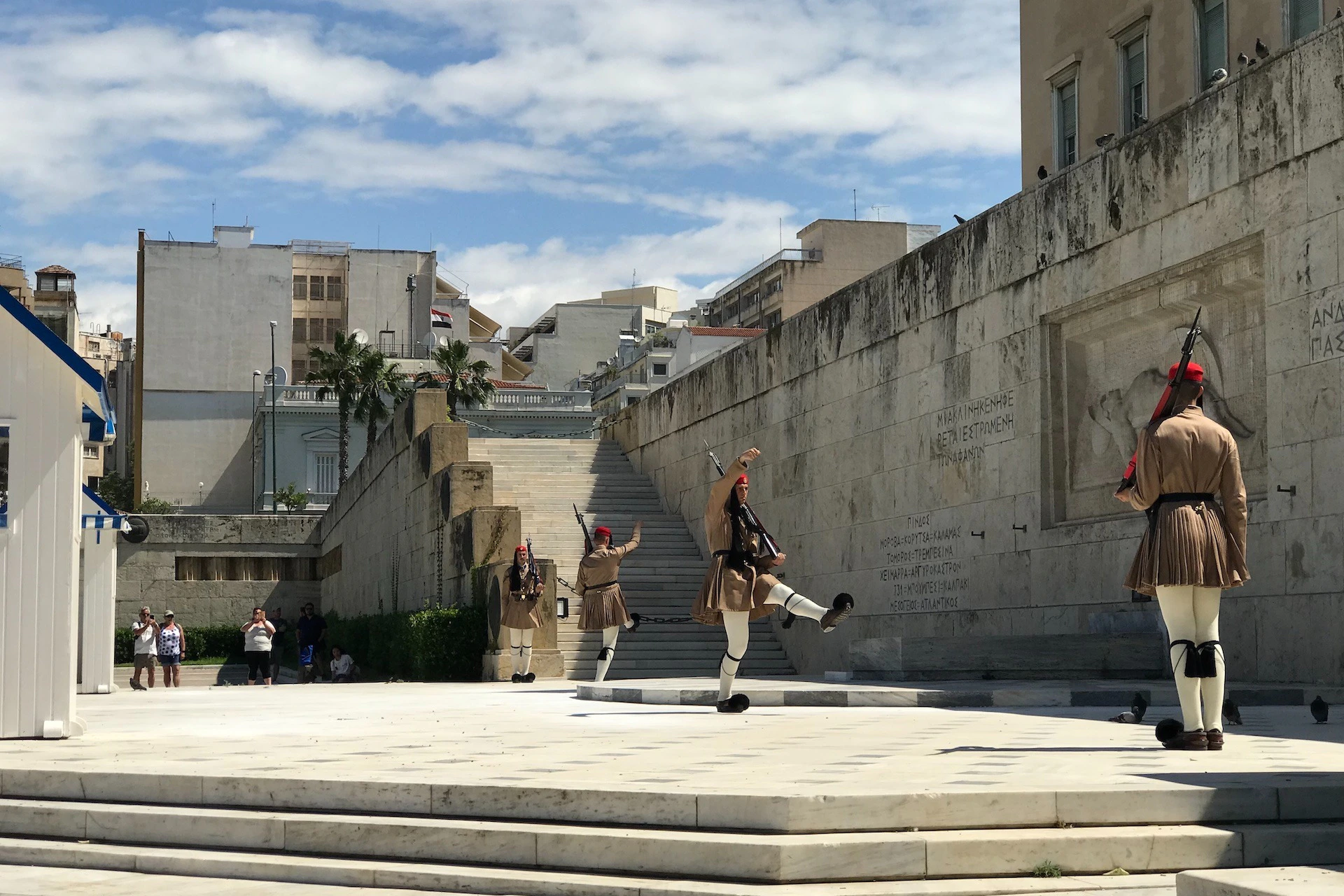Guards in front of the Greek Parliament