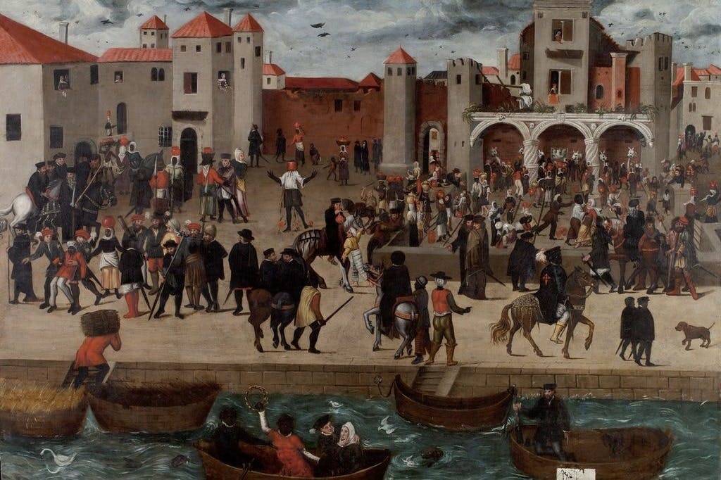 View of the Kings Fountain in the late 16th century.