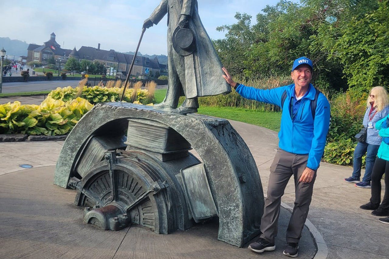 Tour guide Dave sharing a story about Nikola Tesla