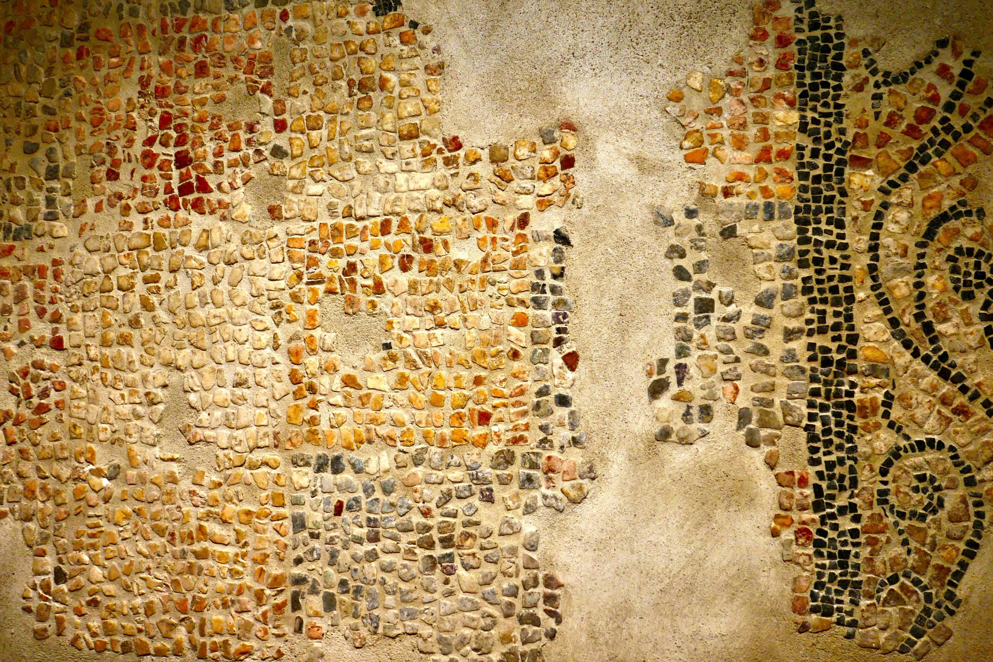 地下掘削で再建されたモザイクのディテール