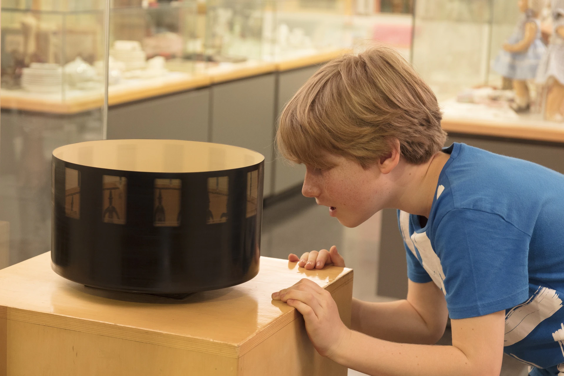 a kid in the museum