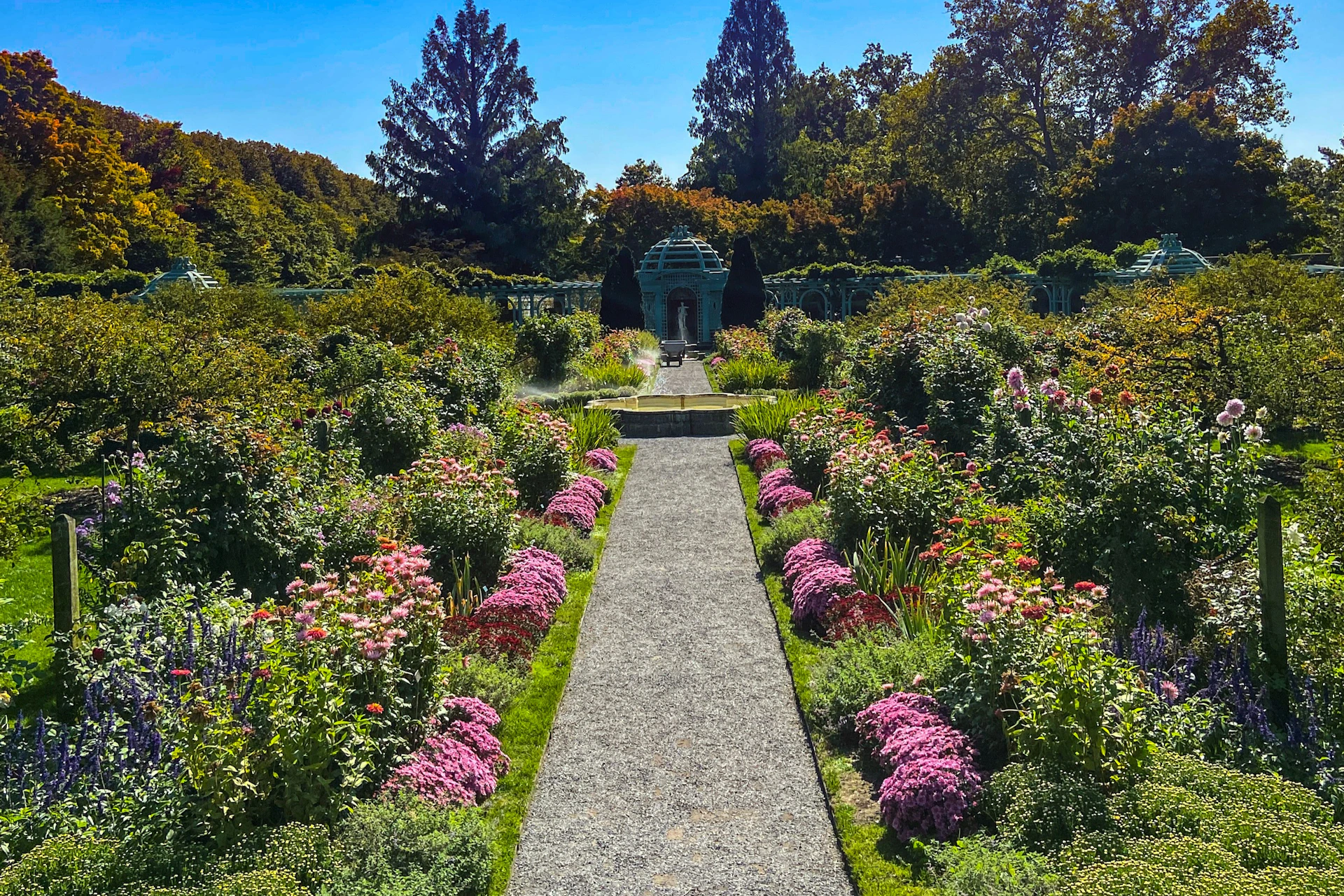 View of the pergola in the Walled Garden