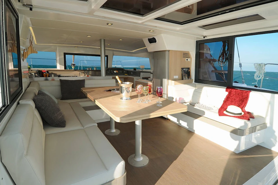 inside catamaran