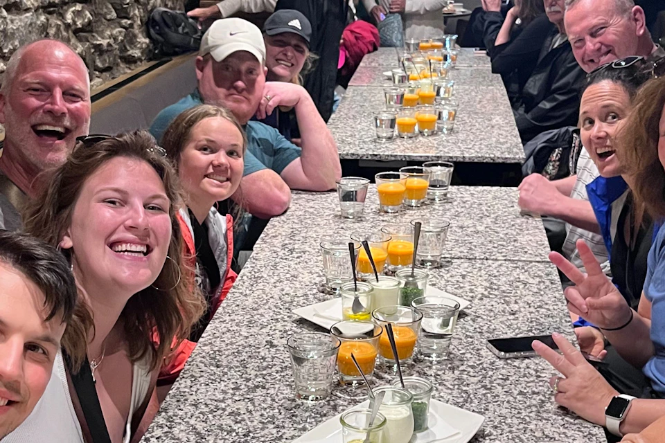 Dumplings and sea buckthorn juice are being served at a local cafe.