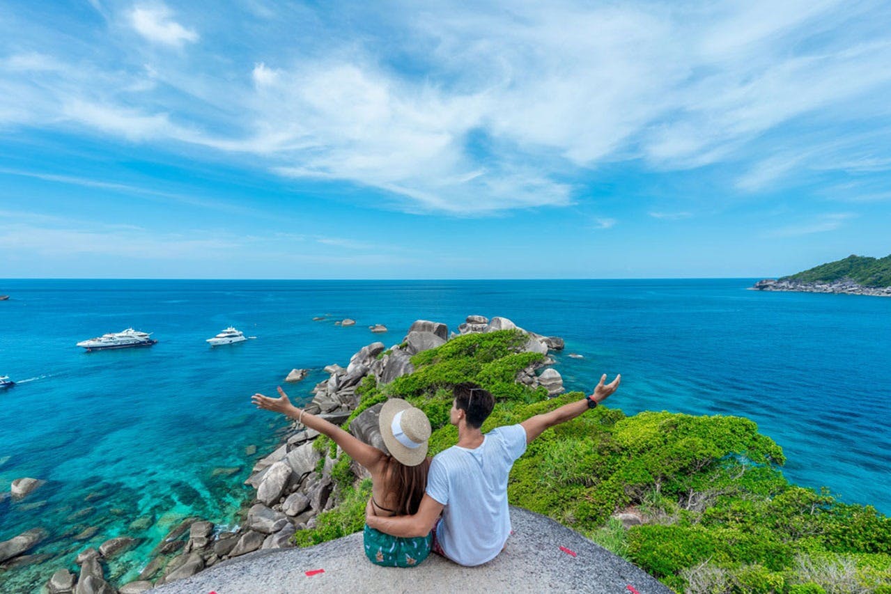Climb Island No. 8's Sailing Rock for stunning panoramic views of the coast.